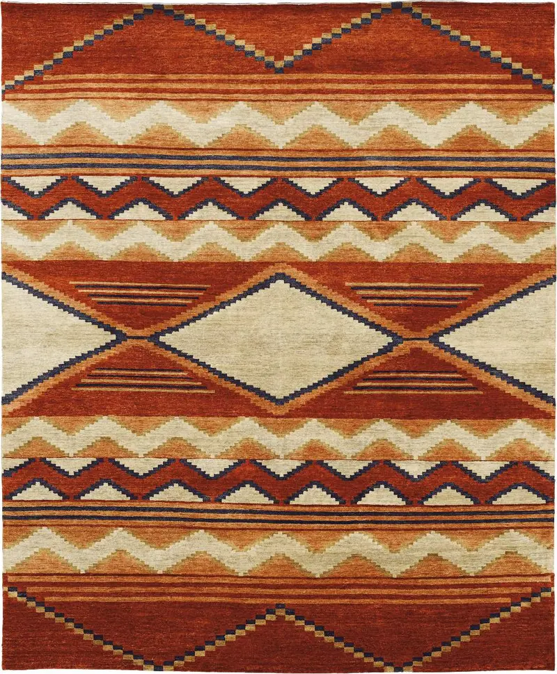 Pendleton Mesa Wool Rug – Geometric Southwest Hand-Knotted Floor Covering 1
