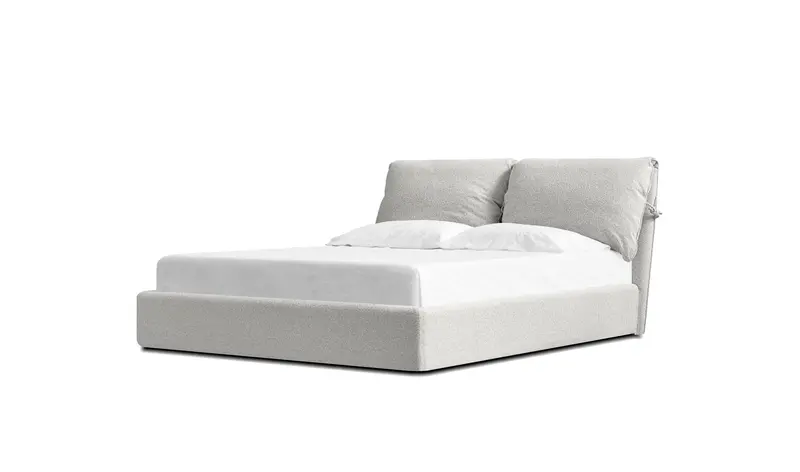 Plume Oat Tweed Upholstered Bed Frame 1