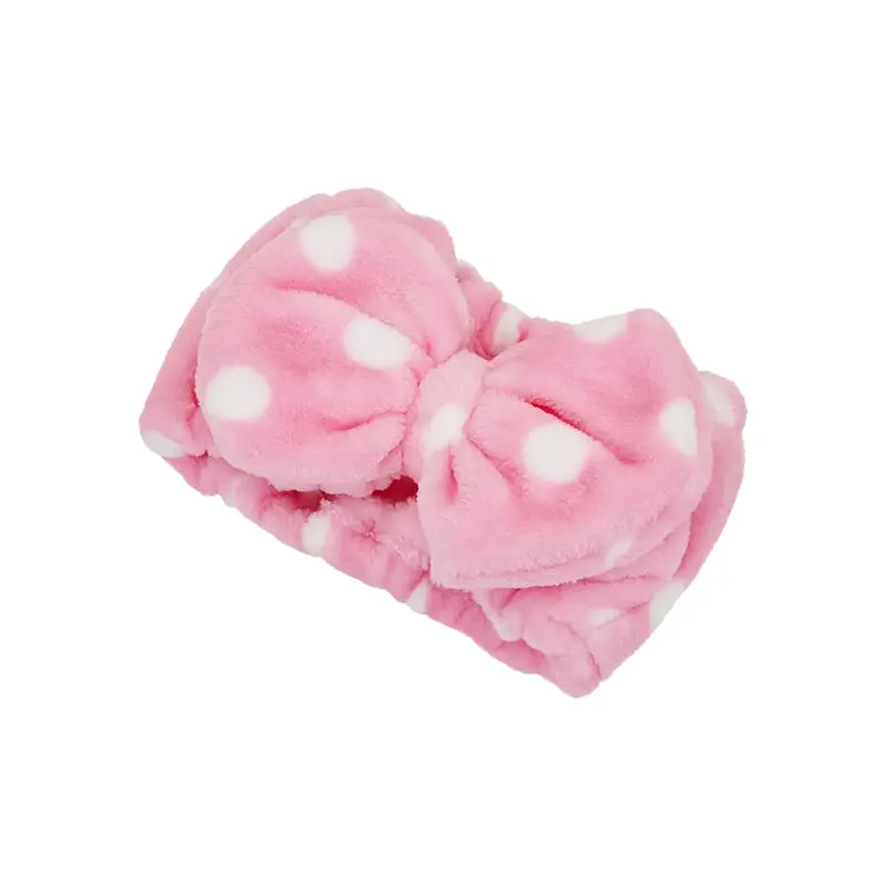 Polka Dot Flannel Bow Headband – Soft Knotted Design 1