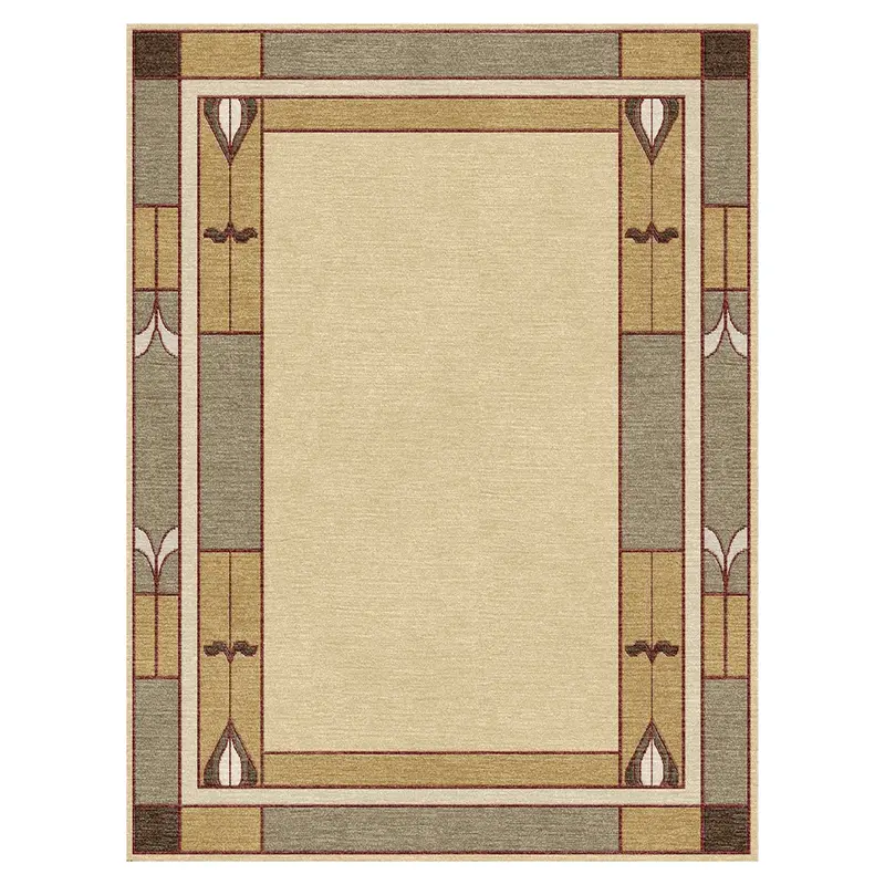 Prairie Studio Wool Area Rug – Stickley-Inspired Architecture Motif 1