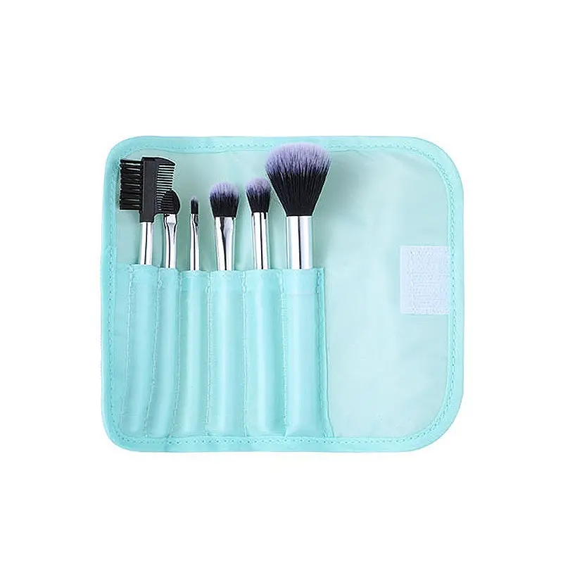 Premium Makeup Brush Set In Soft Pale Turquoise – 10-Piece Professional Kit 1