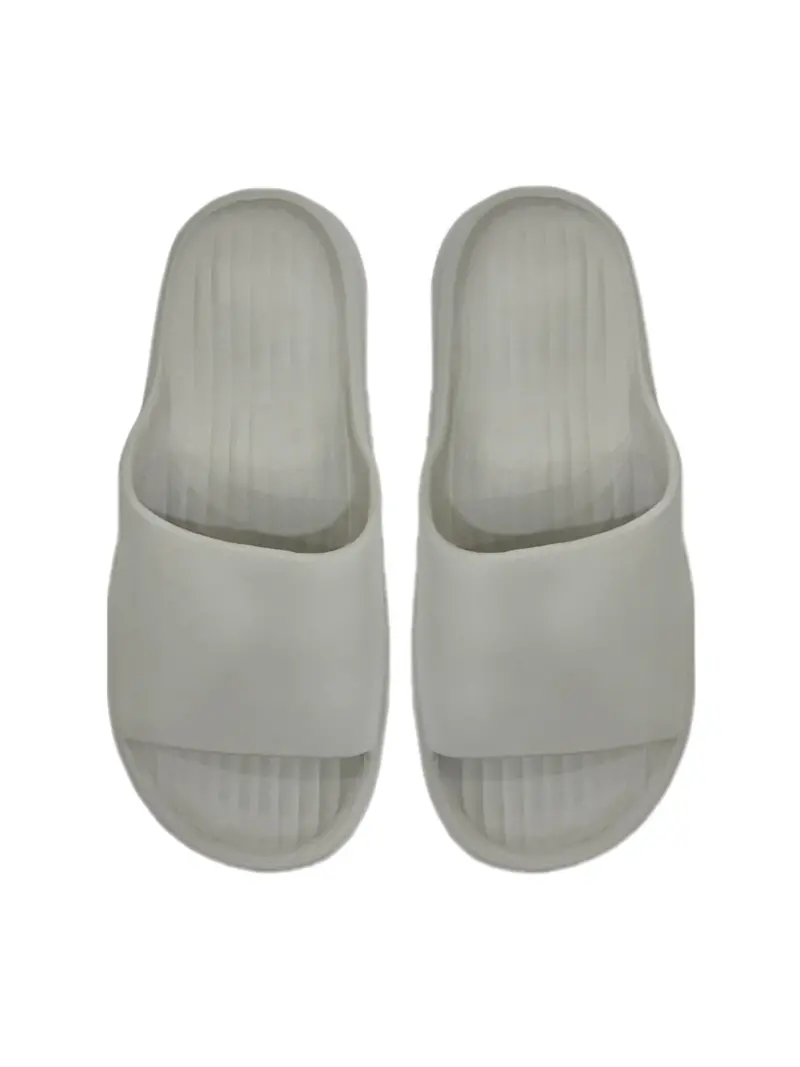 Puff-Finish Men’S Bathroom Slippers – Gray, Size 41–42 1