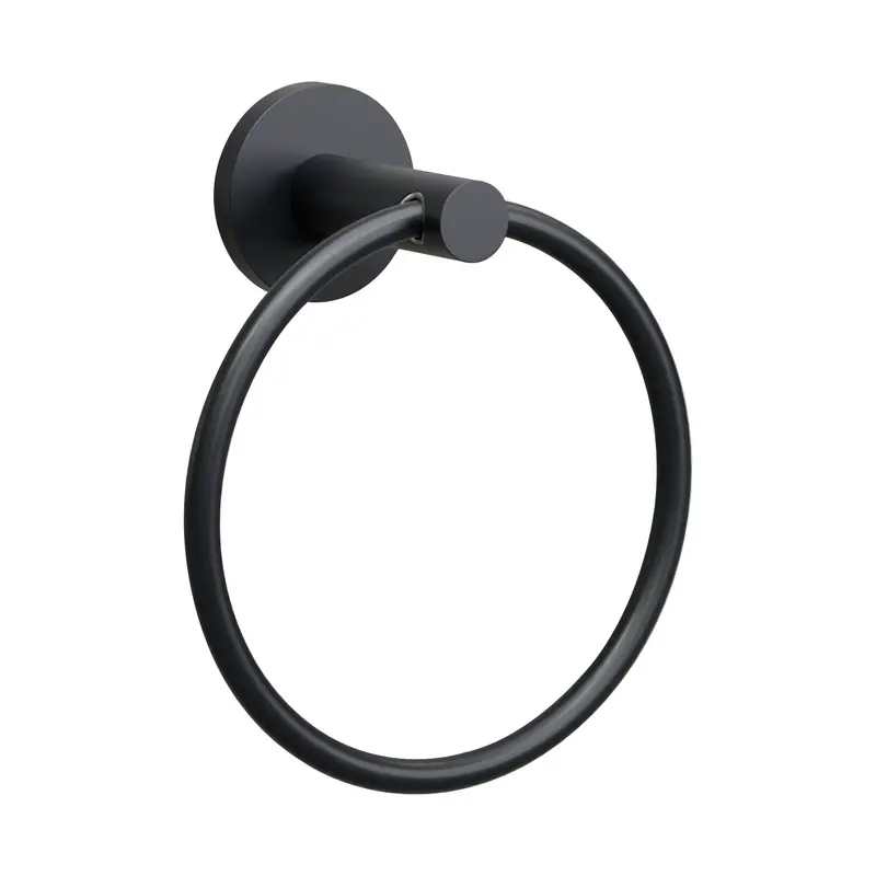 R4 Black Contemporary Collection Towel Ring 1