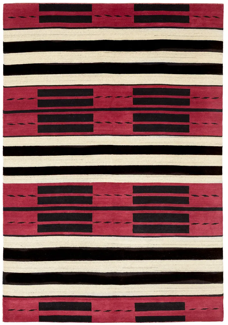 Red River Navajo Rug – Rich Red-Dominant Palette, Hand-Knotted Wool 1