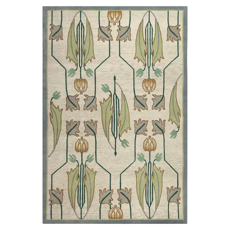 Rennie Tulip Wool Rug – Ivory Colorway (Stickley-Inspired) 1