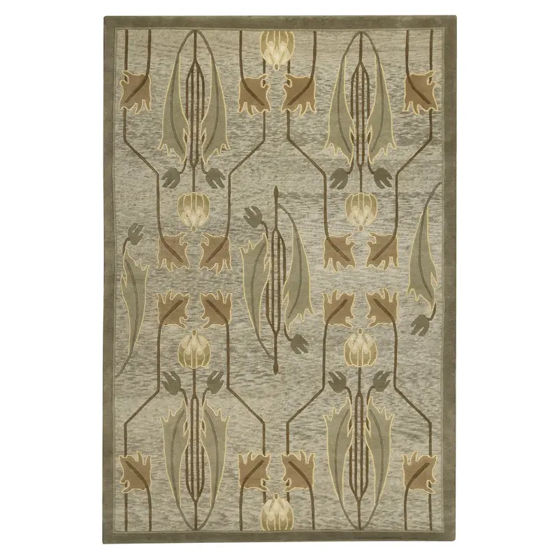 Rennie Tulip Wool Rug – Sage Colorway (Stickley Collection) 1