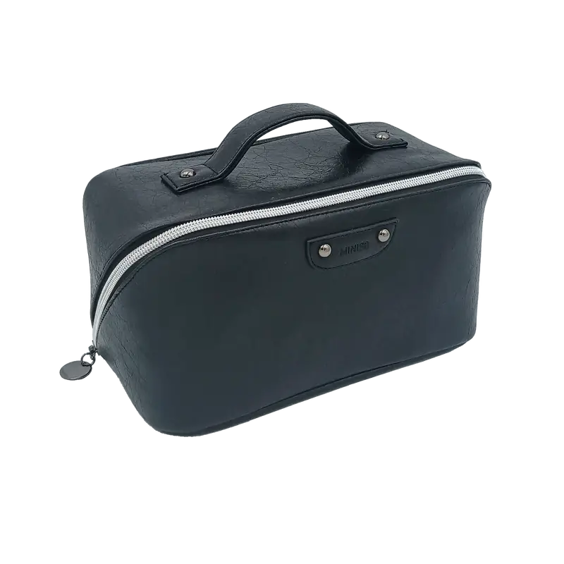 Retro Prism Cosmetic Tote Bag With Carry Handle – Black 1