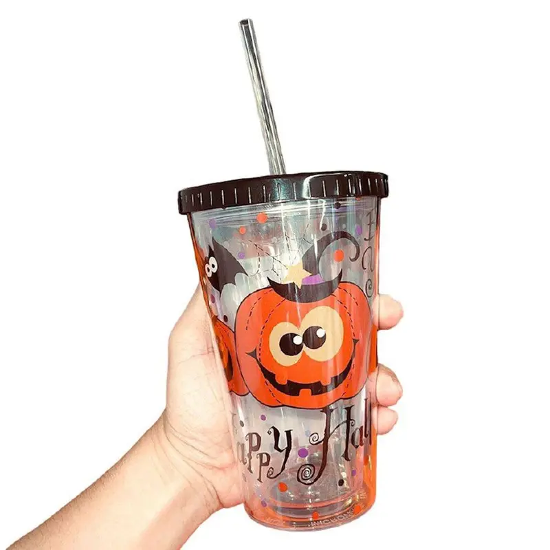 Reusable Plastic Cup With Straw – Flat Lid, Leak-Resistant 1