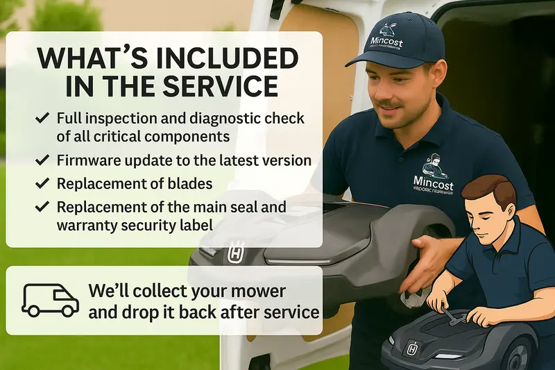 Robotic Lawn Mower Servicing With Pickup And Drop-Off 1