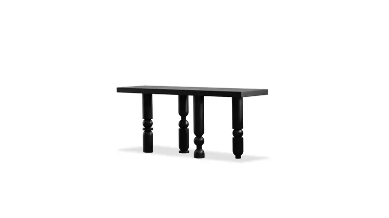 Roto Matte Black Console Table 1
