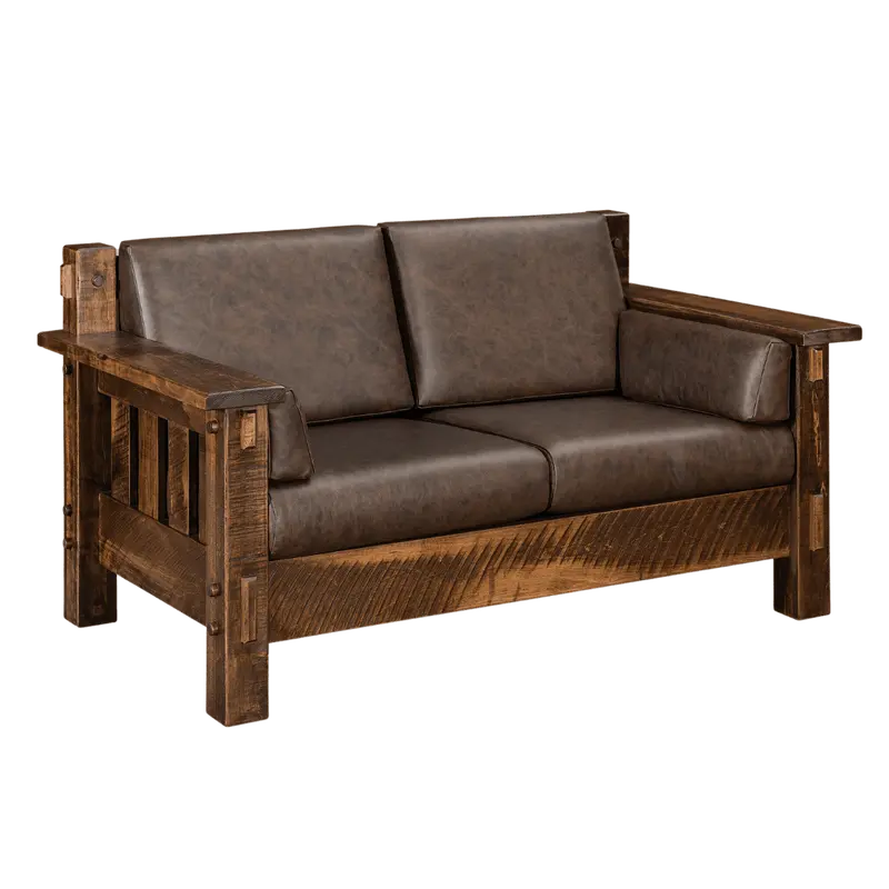 Rough-Sawn Mountain Lodge Loveseat 1