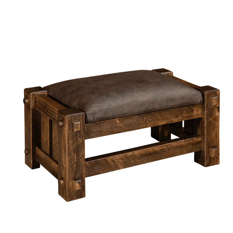 Rough-Sawn Mountain Lodge Ottoman 1