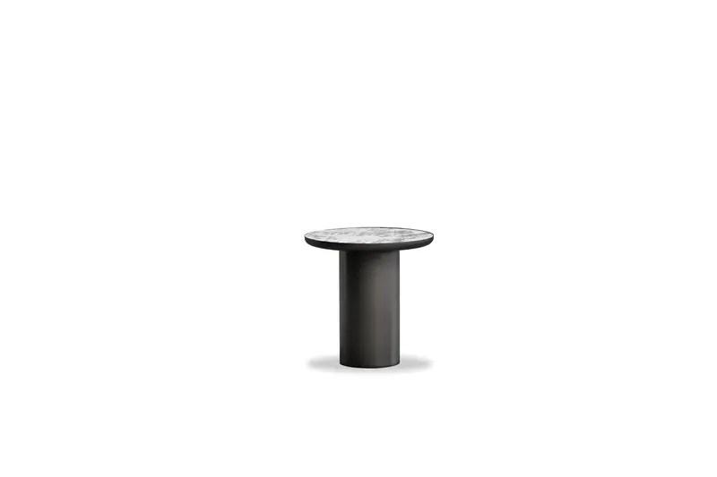 Rowan Alaska White Lappato Ceramic End Table 1