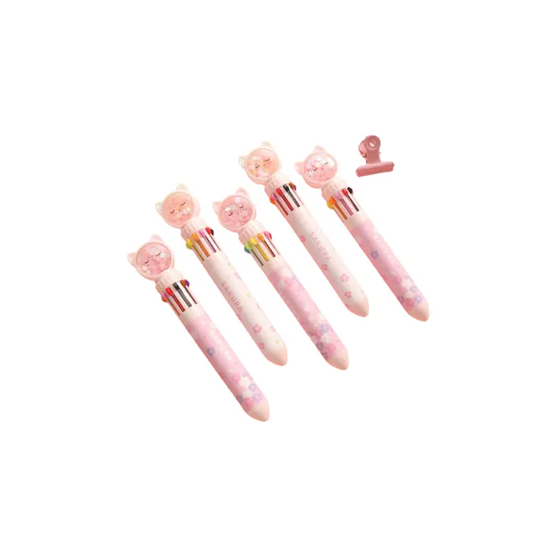 Sakura Cat Retractable 10-Color Ballpoint Pen – Compact Pdq Pack 1