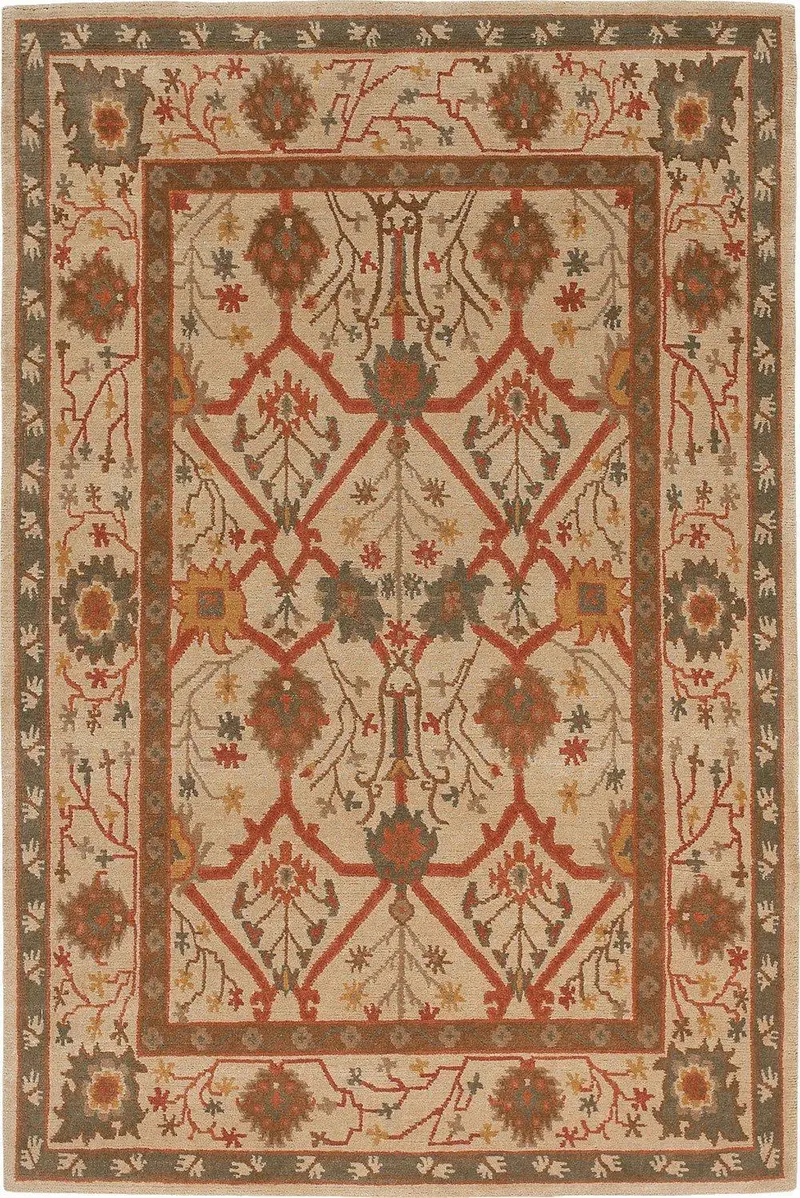 Sale Palmette Trellis Pearl Area Rug 1