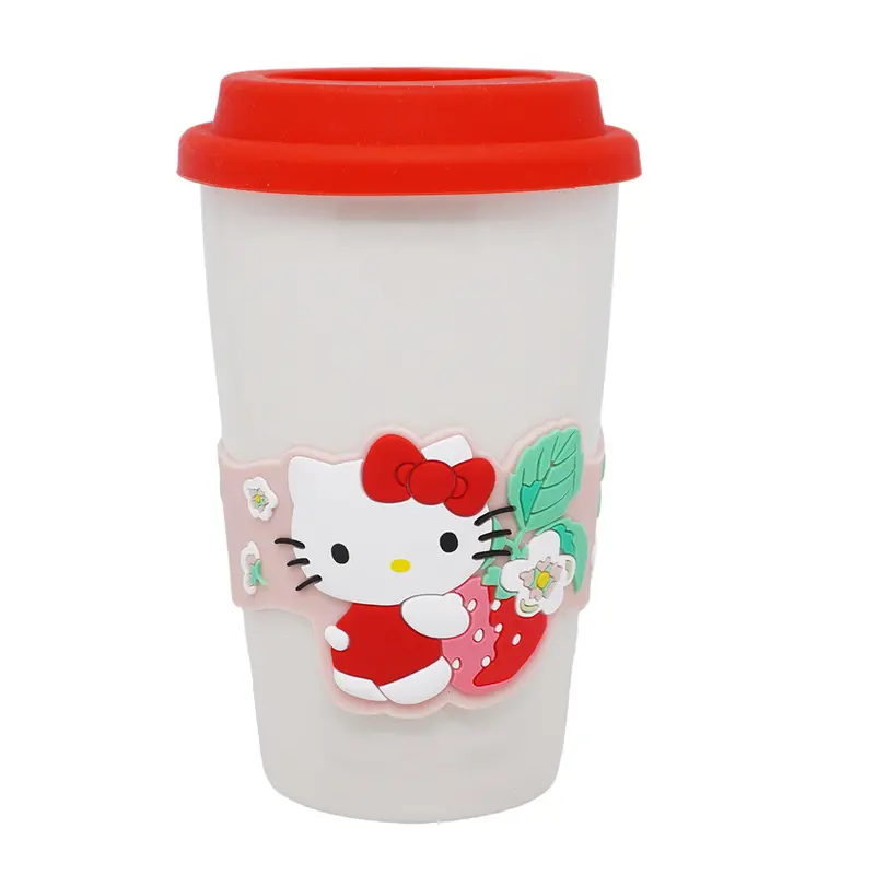 Sanrio Hello Kitty Ceramic Travel Tumbler – 400Ml Insulated Cup With Lid & Sleeve 1