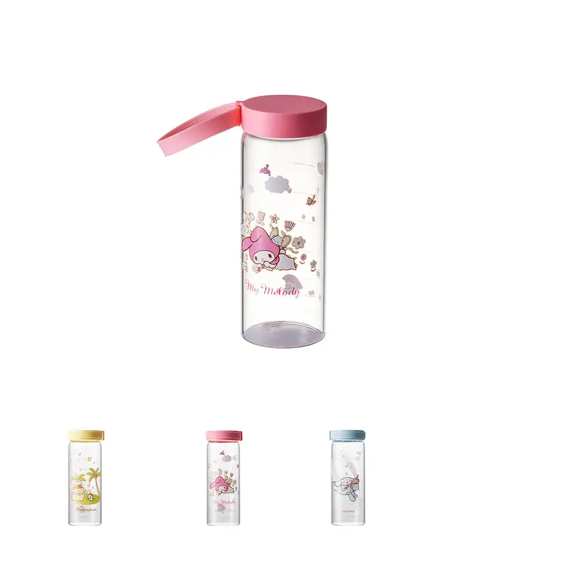 Sanrio My Melody High-Grade Borosilicate Glass Bottle With Handle (340Ml) 1
