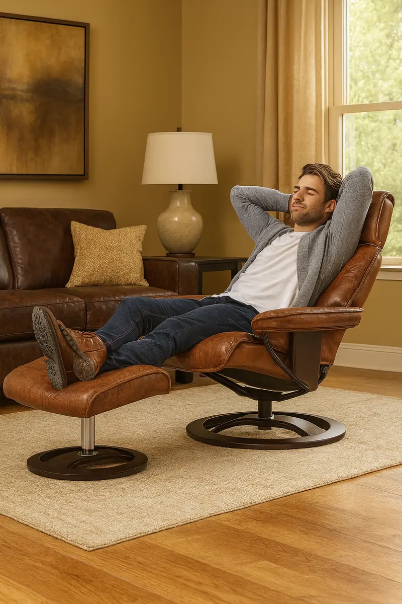 Santa Monica Accent Chair And Matching Ottoman Set 1