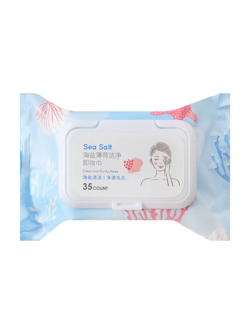 Sea Salt & Mint Makeup Remover Wipes – 35-Count Pack 1