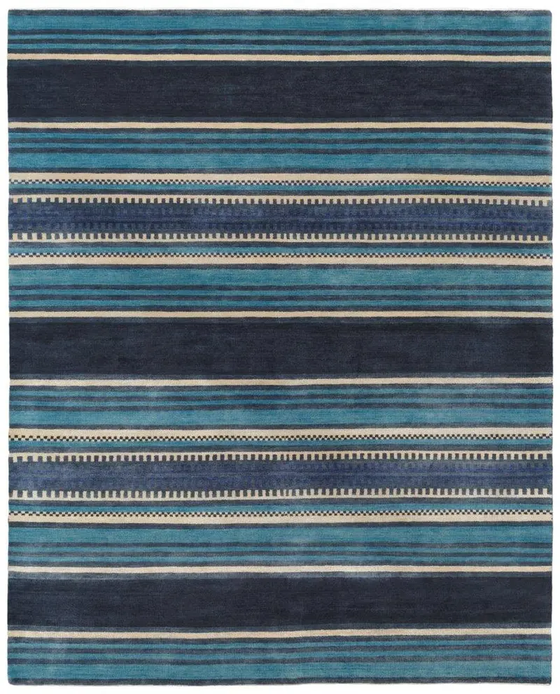 Serape Stripe Wave Southwest Hand-Knotted Area Rug By Pendleton 1