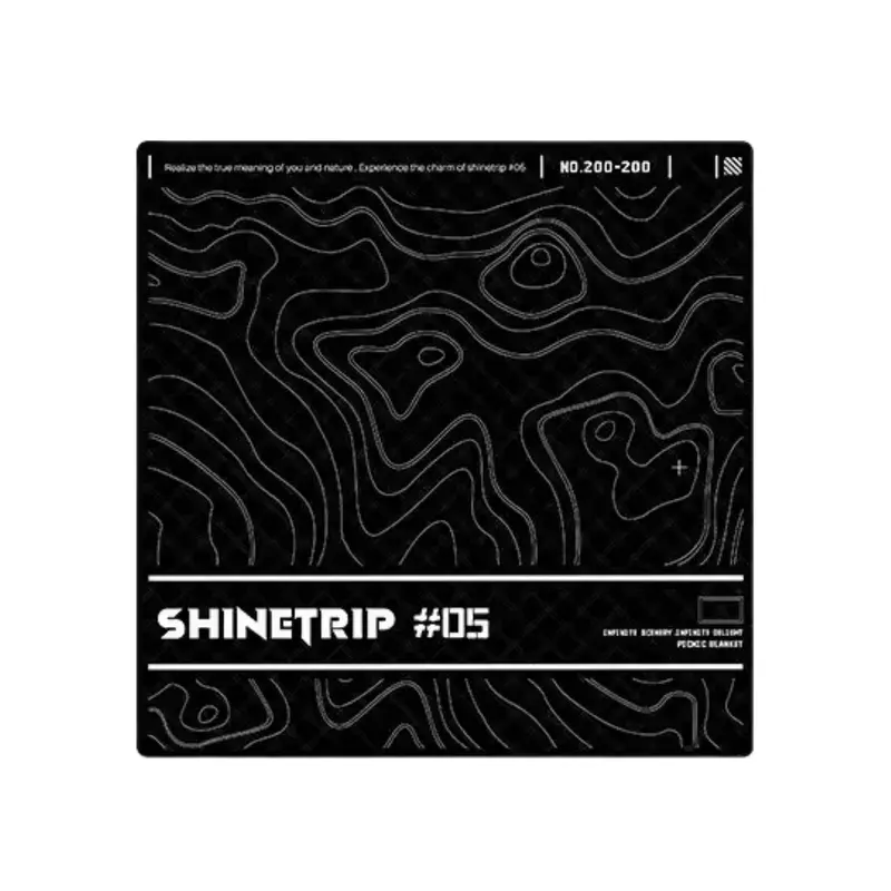 Shinetrip St-05 Contour-Line Picnic Blanket – Tactical Black 1