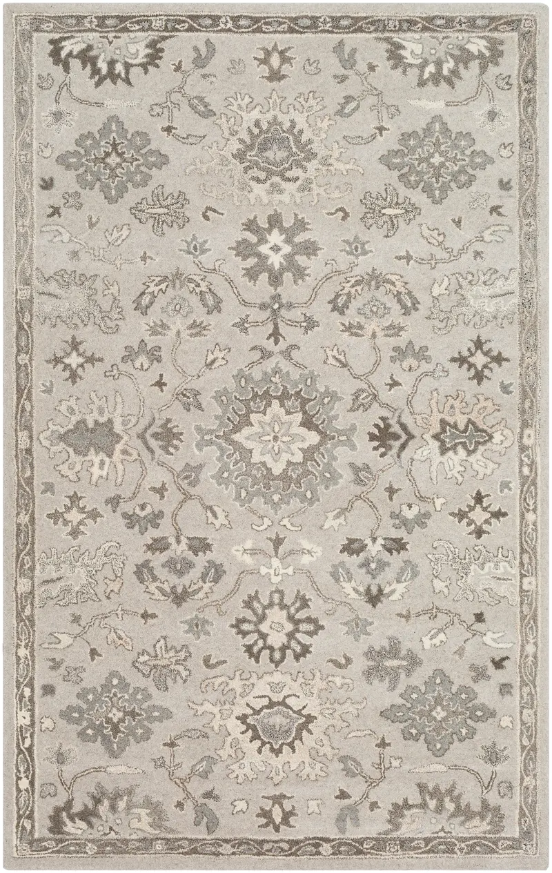 Silver Roman-Inspired Hand-Tufted Area Rug 11