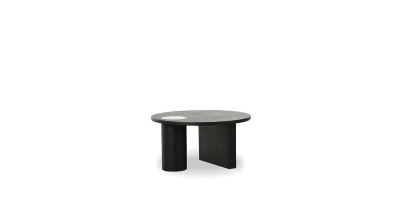 Small Round Felix Coffee Table In Black Ash With Bulgari-Inspired Detailing 1
