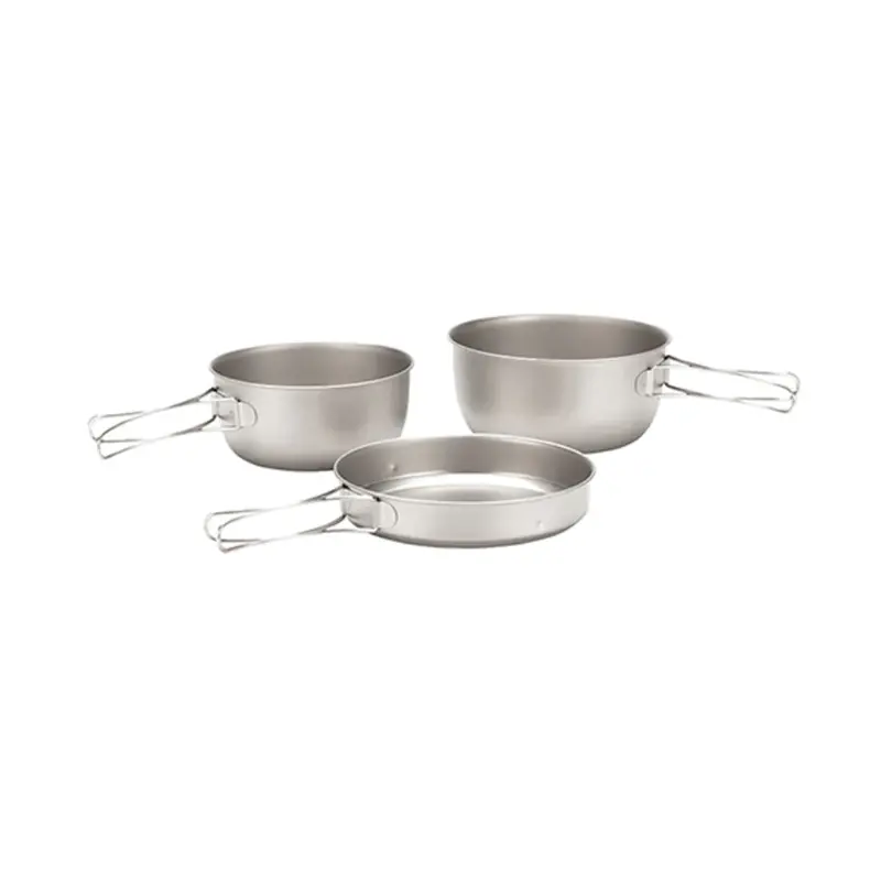 Snow Peak Titanium Cookware Set – 3-Piece Lightweight Kit 1