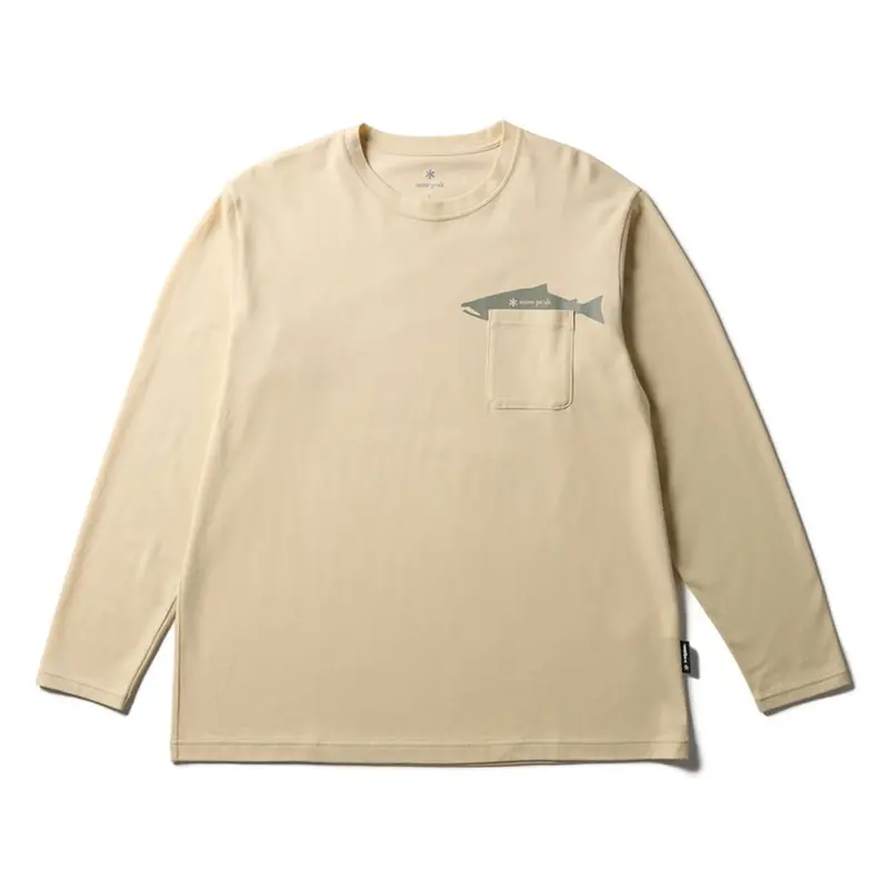 Snow Peak Trout Pocket Long Sleeve Tee – Fishing-Themed Graphic, Functional Design 1