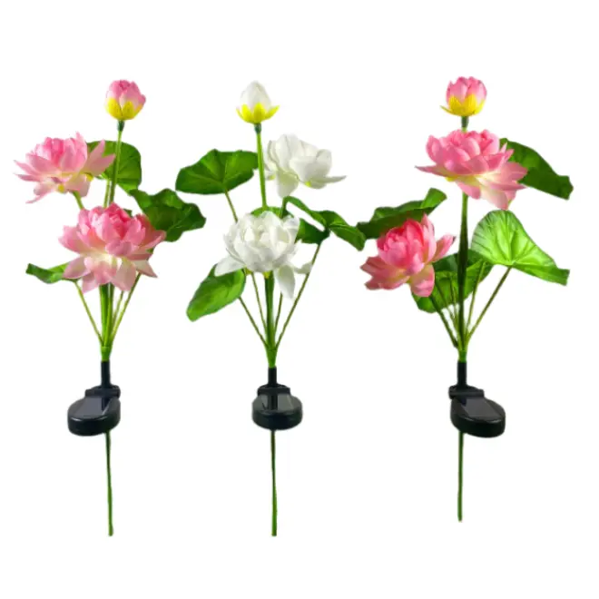 Solar Lotus Outdoor Light – Vibrant Color Variants 1