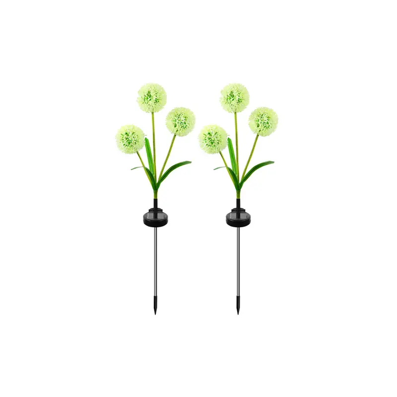 Solar-Powered 3-Head Onion Flower Light Ball – Assorted Colors 1