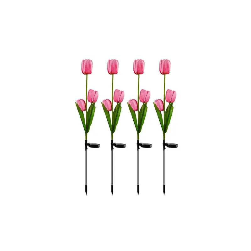 Solar Three-Bloom Tulip Light With Foliage – Assorted Tones 1
