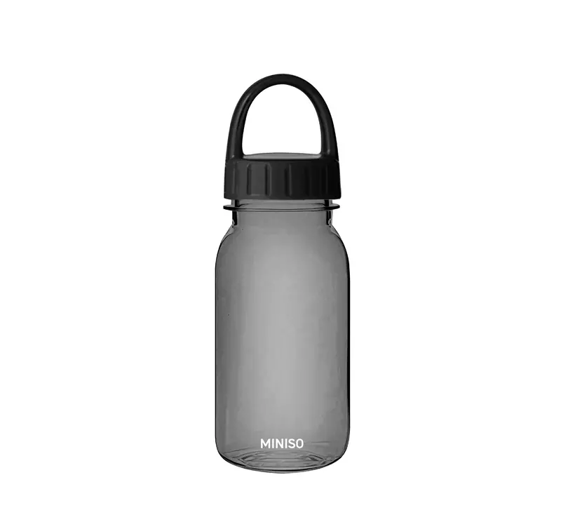 Solid-Color Handle Bottle – 440Ml, Sleek Matte Black Plastic 1
