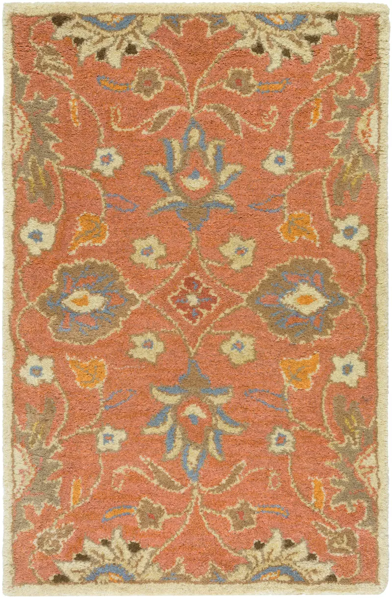 Spice Orange Mediterranean-Print Hand-Tufted Rug 1