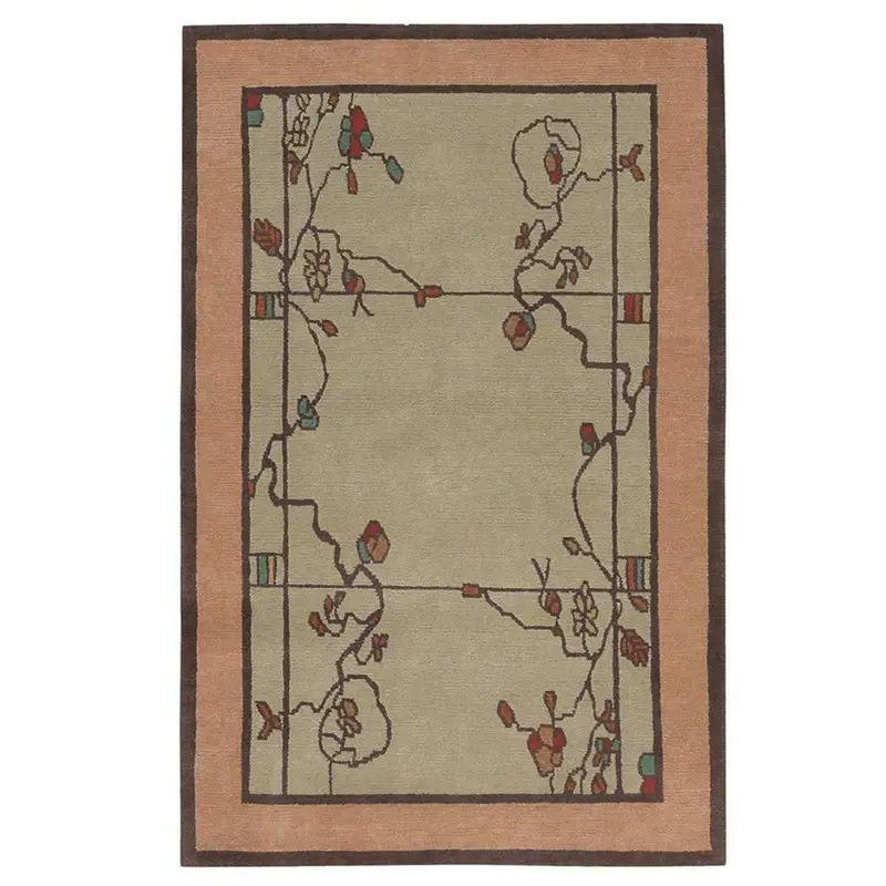 Spring Rose Wisteria Floral Area Rug 1