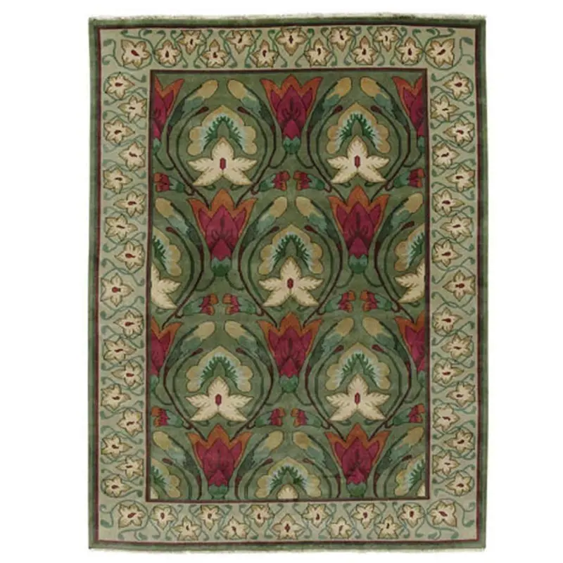 Stephanotis Floral Hand-Knotted Area Rug 1