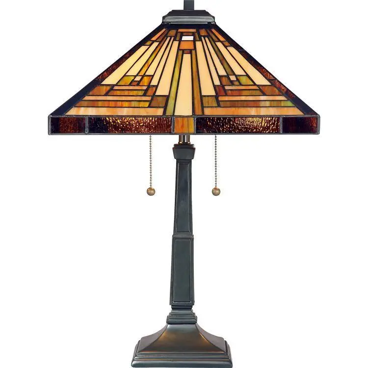 Stephen Amber Glass Desk Lamp 1