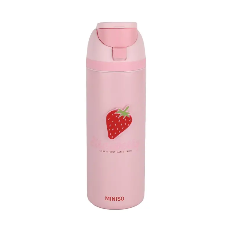 Strawberry Series Stainless Steel Flip-Top Bottle – Double-Wall Insulated, 720Ml 1