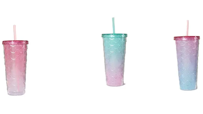 Sweet Funk Fish Scale Pattern Plastic Tumbler – 700 Ml 1