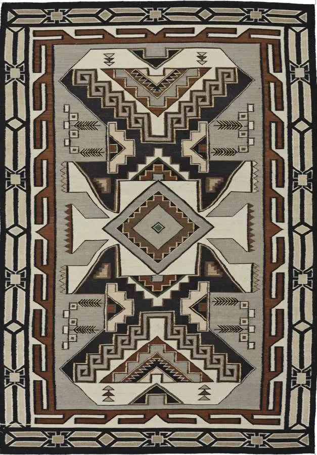 Teec Nos Pos #2 Wool Rug – Secondary Variation Of Classic Navajo Pattern 1
