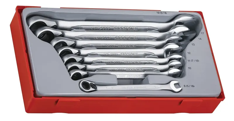 Teng Tools Tt6508R 8-Piece 12-Point Ratcheting Combination Spanner Set 1
