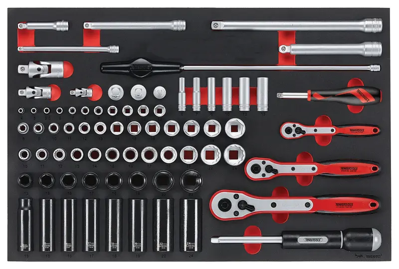 Teng Tools Ttesk77 76-Piece Eva-Cased Socket Set (1/4", 3/8", 1/2" Drives) 1