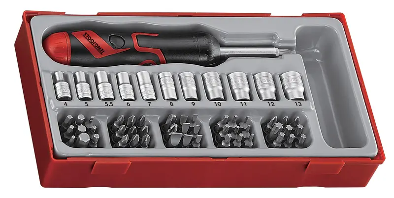 Teng Tools Ttmdrt64 64-Piece Angled Ratcheting Bit Driver Kit 1