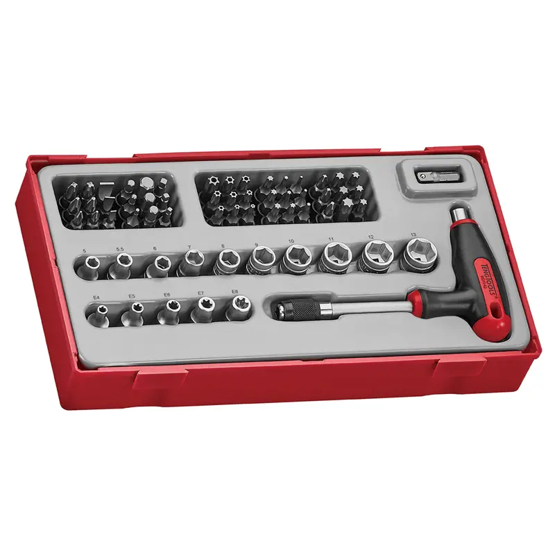 Tengtools T-Handle Quick-Change Socket & Bit Set – 62-Piece Professional Kit 1