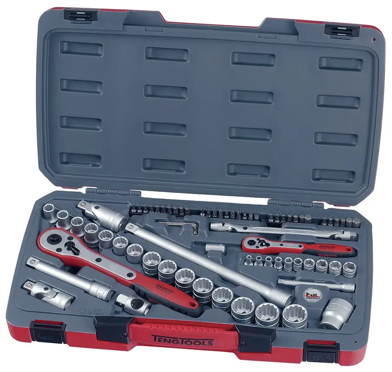 Tengtools T1272 Comprehensive Socket Set – 72-Piece (1/4" & 1/2" Drive) With Case 1