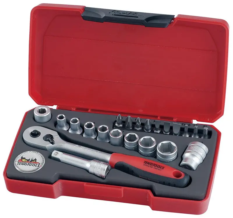 Tengtools T1422 22-Piece 1/4" Drive Socket Kit 1