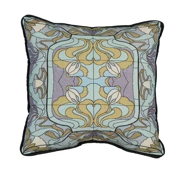 Thistle & Rosebud Decorative Throw Pillow In Warm Mist 1