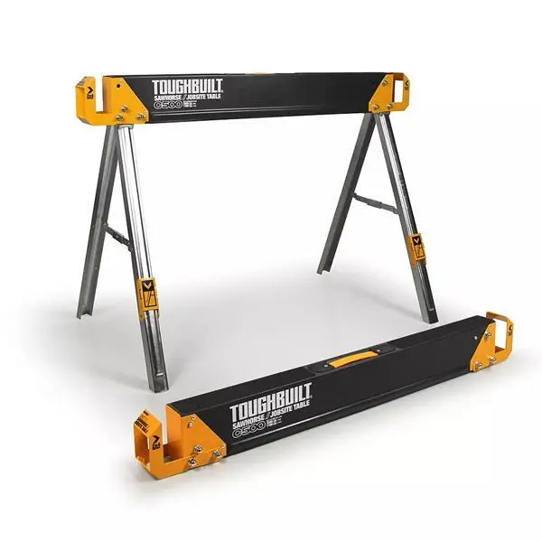 Toughbuilt C550-2 Twin Pack Adjustable Sawhorse And Jobsite Work Table 1
