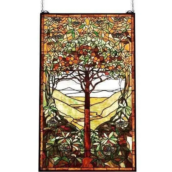 Tree Of Life Themed Stained Glass Art Window 1