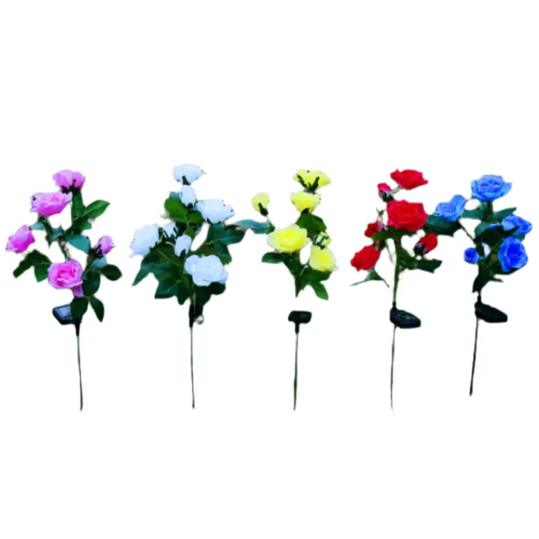 Triple-Headed Solar Rose Light – Random Hue Selection 1